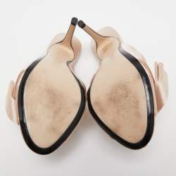 N°21 Beige Satin Raso Knot Mules Size 40