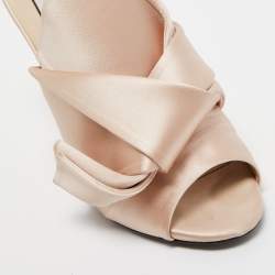 N°21 Beige Satin Raso Knot Mules Size 40