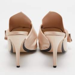 N°21 Beige Satin Raso Knot Mules Size 40