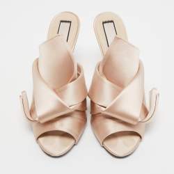 N°21 Beige Satin Raso Knot Mules Size 40