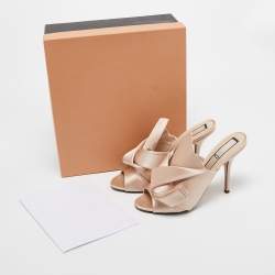 N°21 Beige Satin Raso Knot Mules Size 40