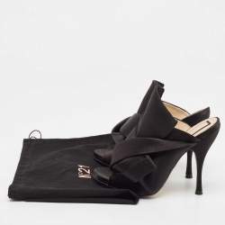 Pre Owned N21 Black Satin Knot Mules Size 37