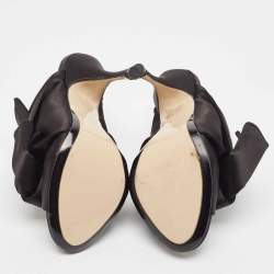 Pre Owned N21 Black Satin Knot Mules Size 37