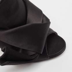 Pre Owned N21 Black Satin Knot Mules Size 37