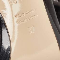 Pre Owned N21 Black Satin Knot Mules Size 37