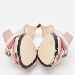 N21 Pink Satin Crystal Embellished Slide Sandals Size 39.5