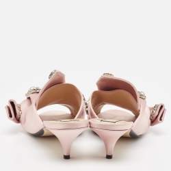 N21 Pink Satin Crystal Embellished Slide Sandals Size 39.5