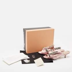 N21 Pink Satin Crystal Embellished Slide Sandals Size 39.5
