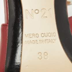 N21 Red Leather Slingback Pointed Toe Pumps Size 38