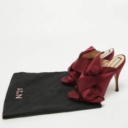 N21 Burgundy Satin Raso Knot Mules Size 37