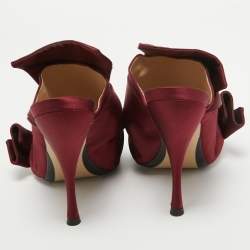 N21 Burgundy Satin Raso Knot Mules Size 37