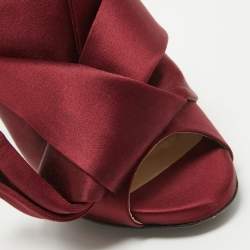 N21 Burgundy Satin Raso Knot Mules Size 37