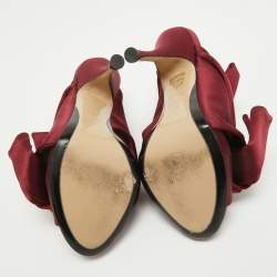N21 Burgundy Satin Raso Knot Mules Size 37