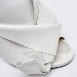 Pre Owned N°21 White Leather Raso Knot Mules Size 38.5