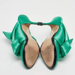 Pre Owned N°21 Green Pleated Satin Ronny Mules Size 39