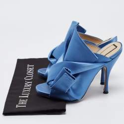 N21 Blue Satin Ronny Mule Sandals Size 37