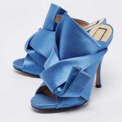 N21 Blue Satin Ronny Mule Sandals Size 37