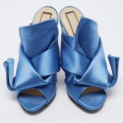 N21 Blue Satin Ronny Mule Sandals Size 37