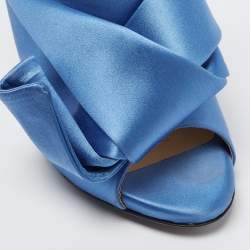 N21 Blue Satin Ronny Mule Sandals Size 37