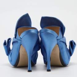 N21 Blue Satin Ronny Mule Sandals Size 37