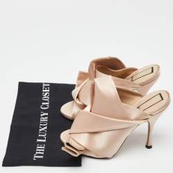 N°21 Beige Pleated Satin Ronny Mules Size 39