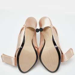 N°21 Beige Pleated Satin Ronny Mules Size 39