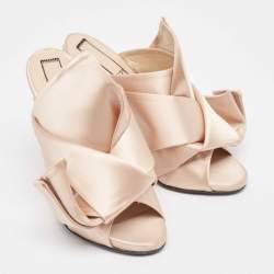 N21 Pink Satin Raso Knot Mule Sandals Size 37