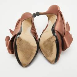 N21 Brown Satin Raso Knot Mules Size 37