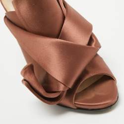 N21 Brown Satin Raso Knot Mules Size 37