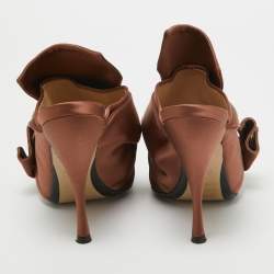 N21 Brown Satin Raso Knot Mules Size 37