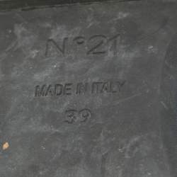 Pre Owned N21 Blue Knotted Satin Flat Slides Size 39