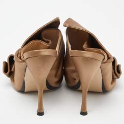  N°21 Beige Satin Raso Knot Mule Sandals Size 37