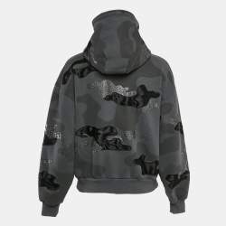 Pre Owned Named Collective Grey Rhinestone Camouflage Cotton Hooded Jacket XS