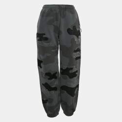 Named Collective Grey Rhinestone Camouflage Cotton Sweatpants S