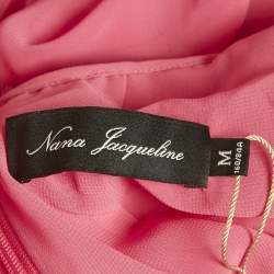 Pre Owned فستان نانا جاكلين كريب بلون وردي بتفاصيل بروش وكشكش مقاس متوسط