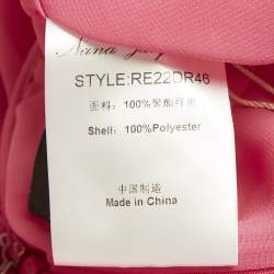 Pre Owned فستان نانا جاكلين كريب بلون وردي بتفاصيل بروش وكشكش مقاس متوسط