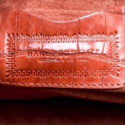 Nancy Gonzalez Red Orange Crocodile Satchel 
