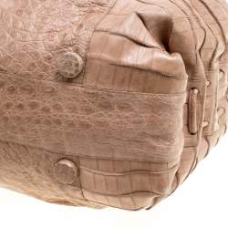 Nancy Gonzalez Light Brown Crocodile Satchel