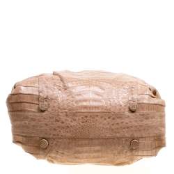 Nancy Gonzalez Light Brown Crocodile Satchel