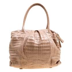 Nancy Gonzalez Light Brown Crocodile Satchel