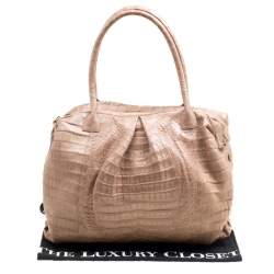 Nancy Gonzalez Light Brown Crocodile Satchel