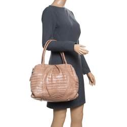 Nancy Gonzalez Light Brown Crocodile Satchel
