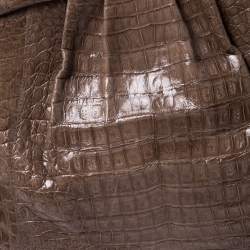 Nancy Gonzalez Light Brown Crocodile Leather Frame Satchel