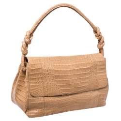 Nancy Gonzalez Flap Brown Crocodile Shoulder Bag