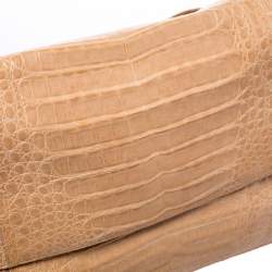 Nancy Gonzalez Flap Brown Crocodile Shoulder Bag