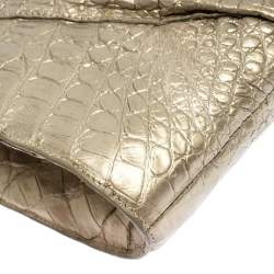 Nancy Gonzalez Gold Crocodile Chain Clutch