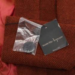 Pre Owned Nanette Lepore Cinnabar Tweed Removable Hoodie Blazer S