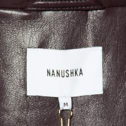 Pre Owned Nanushka Burgundy Quilted Faux Leather Vest Jacket M