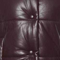 Pre Owned Nanushka Burgundy Quilted Faux Leather Vest Jacket M