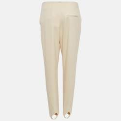 Pre Owned Nanushka Cream Jersey Darby Stirrup Leggings M